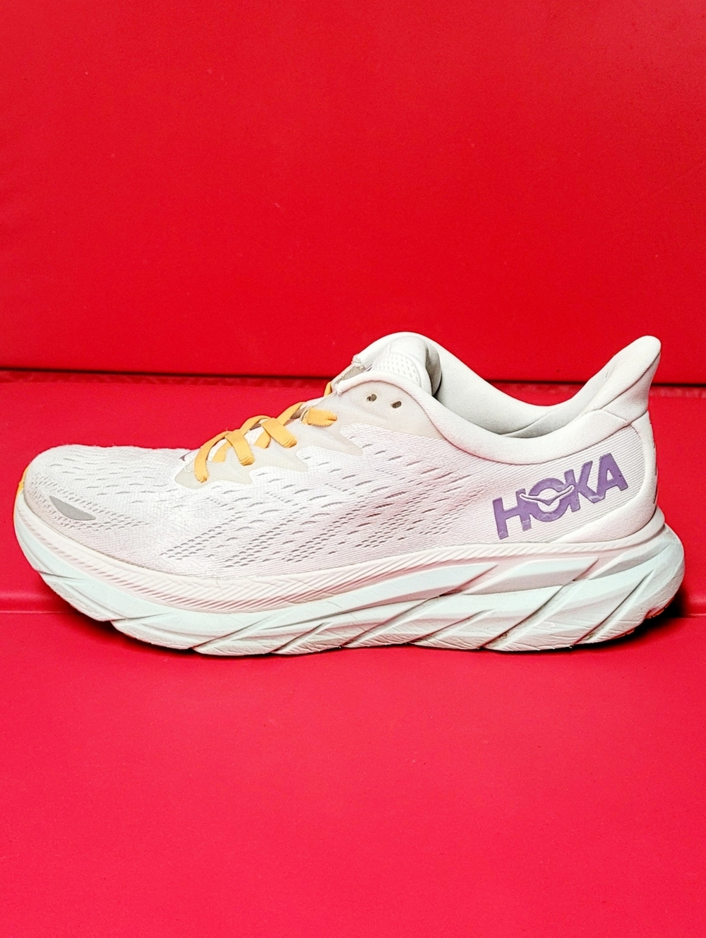 Hoka Clifton 8 Blanc De Blanc Women's Running Shoes #F27222C size 9B